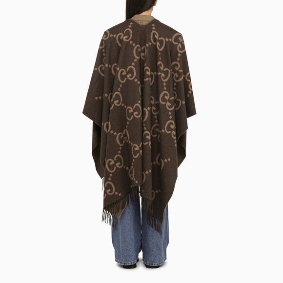 Gucci Beige/Brown Reversible Jumbo Cashmere Cape Women - Picture 6 of 6